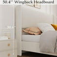 thumbnail image 3 of Historyli FULL Size Bed Frame,Corduroy Upholstered King Bed Frame with Wingback Headboard,No Box Spring Needed,Solid Wooden Slats,Noise Free,White/Wooden Feet, 3 of 7