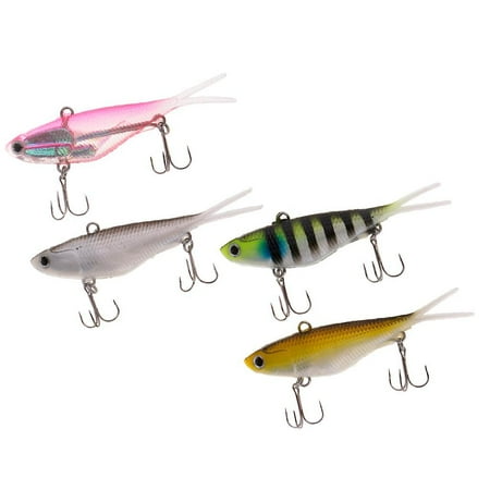 4pcs Split Tail Soft Lead Fishing Lures Sinking Swimbaits Multicolor