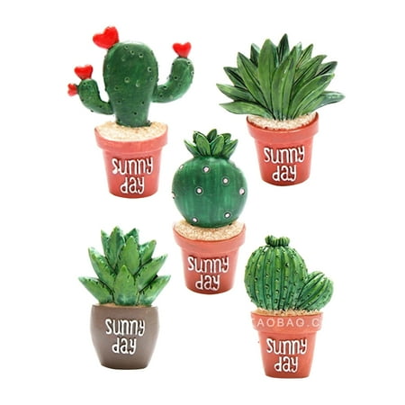 

5pcs Succulents Plant Fridge Magnet Creative Resin Fridge Magnets Home Decoration (Random Style)