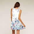 thumbnail image 3 of Vestido con estampado de mariposa de flores azules para mujer Vestido de playa informal suelto sin mangas GeweYeeli FS5538-02, 3 of 4