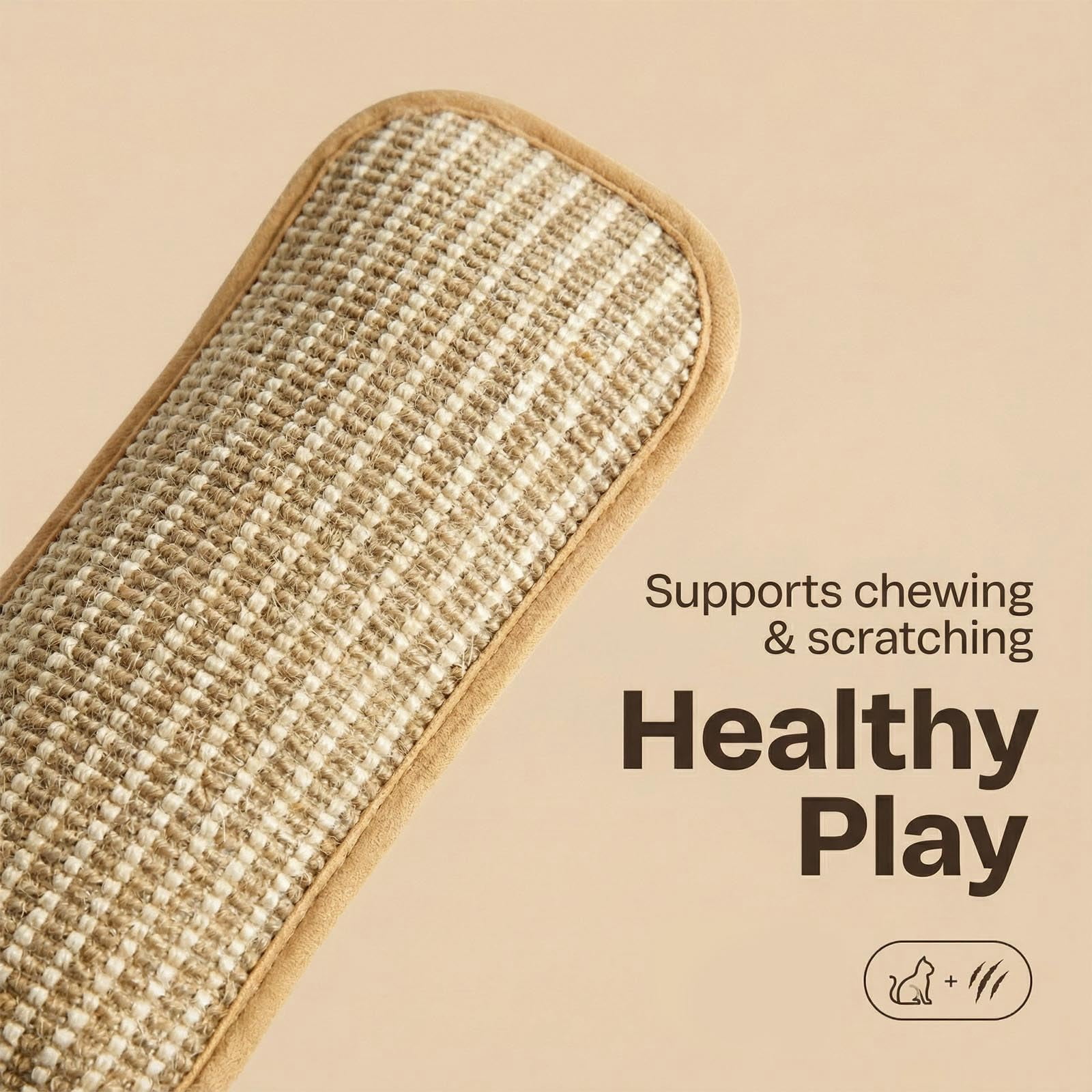 Cystone Cat Toy, Interactive Catnip Chew Toy, Durable 12 Inches Catnip Kicker Soft Sisal Pillow with Organic Catnip for Kittens and Adult Cats for Indoor Scratching, Chewing & Teething