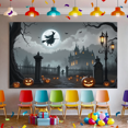 thumbnail image 2 of Halloween Theme Scary Witch Castle Banner Pumpkin Design Bat Graphics for Halloween Party Outdoor Decoration Night Celebration, 2 of 9