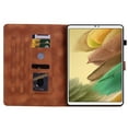 thumbnail image 5 of Case for Samsung Galaxy Tab A7 Lite 8.7" 2021 SM-T225 / SM-T220, Flower Pattern PU Leather Multi-Angle Viewing Stand Shockproof Flip Case with Card Slot, Magnetic Clasp, Pencil Slot, Brown, 5 of 11