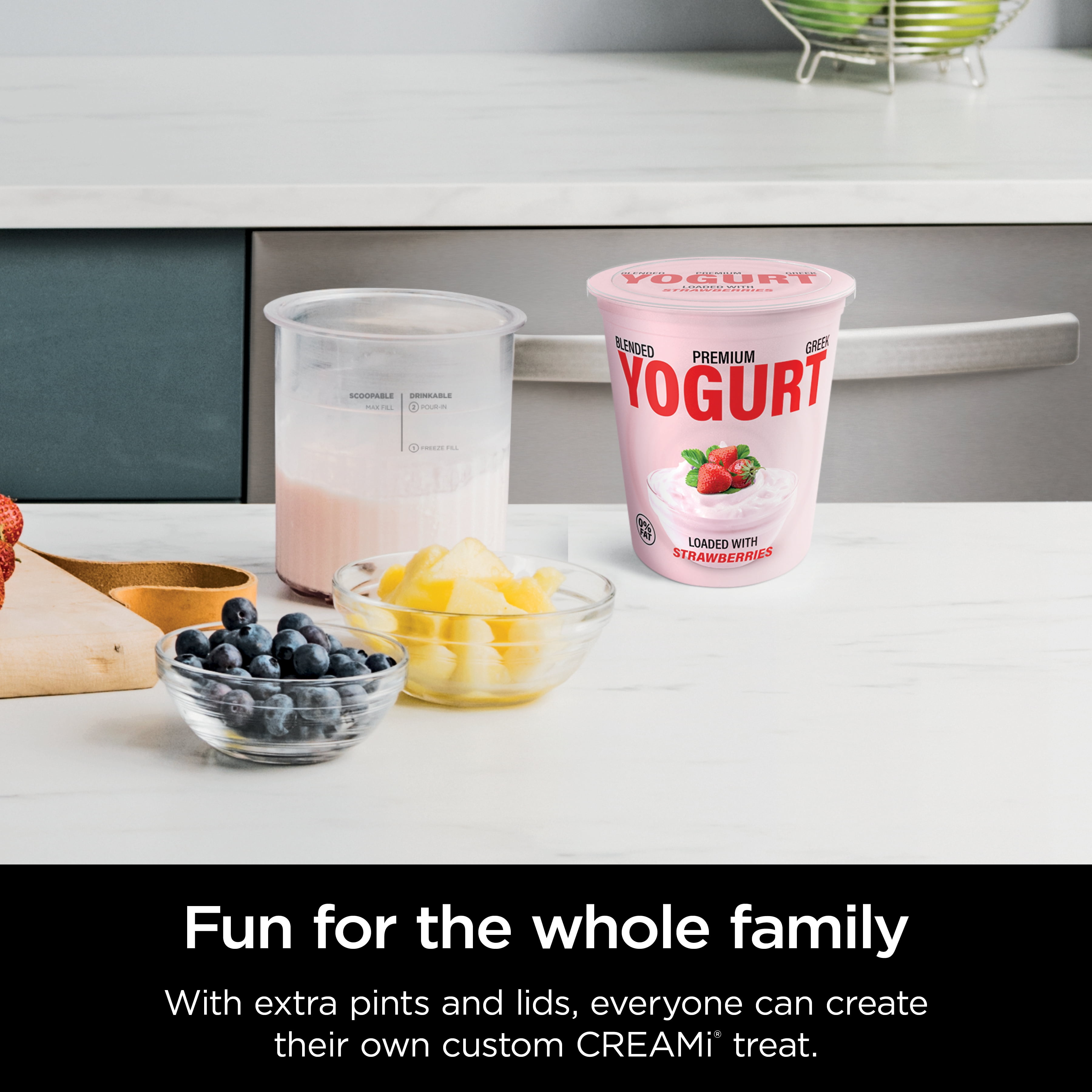 Ninja CREAMi XL Tub & Lid, Compatible with NC500 Ninja CREAMi, XL Deluxe Ice Cream Maker Series, XSK5PNTLD1 Gray