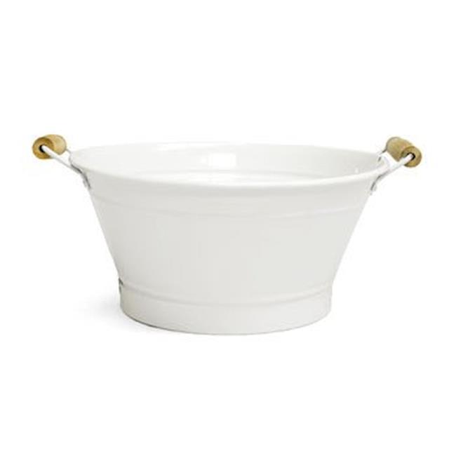 White Finish with Wooden Handles Bucket - Walmart.com