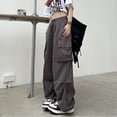 thumbnail image 2 of Pantalones Cargo Y2K para mujer, ropa de calle, moda Vintage, pantalones holgados de cintura alta, pantalones de chándal sueltos para mujer, pantalones para correr de pierna ancha, 2 of 5