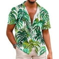 thumbnail image 1 of Mens Printing Button Casual Short Sleeve Turndown Collar Blouse Shirt, 1 of 3