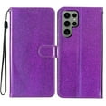 thumbnail image 6 of For Samsung Galaxy S24 Ultra Wallet Case Premium Glitter PU Leather Phone Case Luxury Card Slots Kickstand Case Magnetic Closure Bling Handbag Case Hand Strap Flip Cover, Purple, 6 of 7