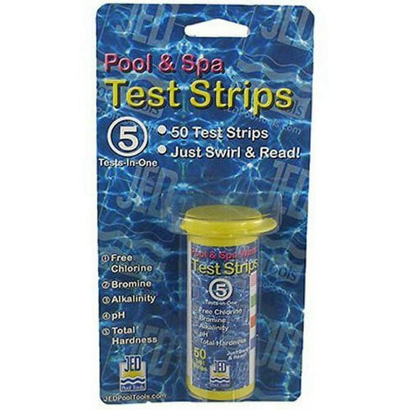 JED Pool Tools 00-IT490 00-490 50 Count 4 in 1 Pool and Spa Test Strips, Natural Organic