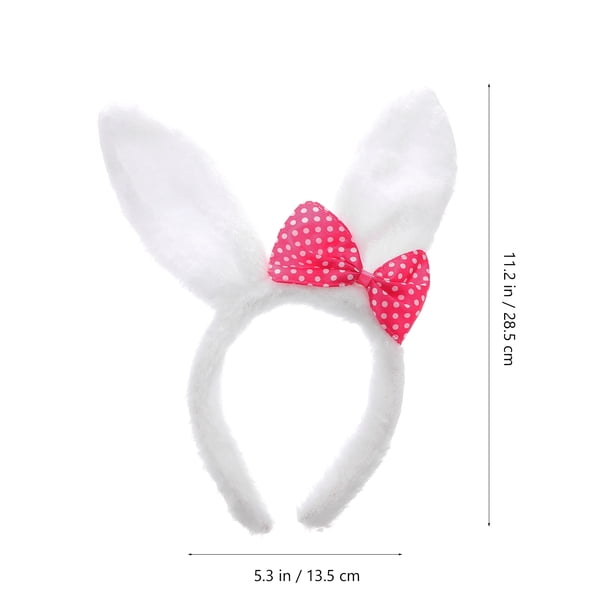 2 Pcs/Set Lapin Oreille Bandeau Cheveux Coiffe et Queue Photo Accessoires pour Easter Parti Favorise (Blanc