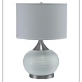 thumbnail image 4 of 24.5" Tall Ceramic Table Lamp "Horizon", White and Brushed Silver, 4 of 5
