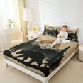 thumbnail image 4 of Manfei Rustic Bear Print Bed Sheets, Jungle Wildlife King Sheets, Farmhouse Tree Botanical Sheet Set, Breathable Home Decor, 4pcs, 4 of 7