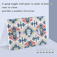 thumbnail image 3 of Yayeee Toggle Light Switch Wall Plate 3-Gang 6.37"x4.48" Decorative Outlet Cover, Navy Blossom Mosaic, 3 of 7