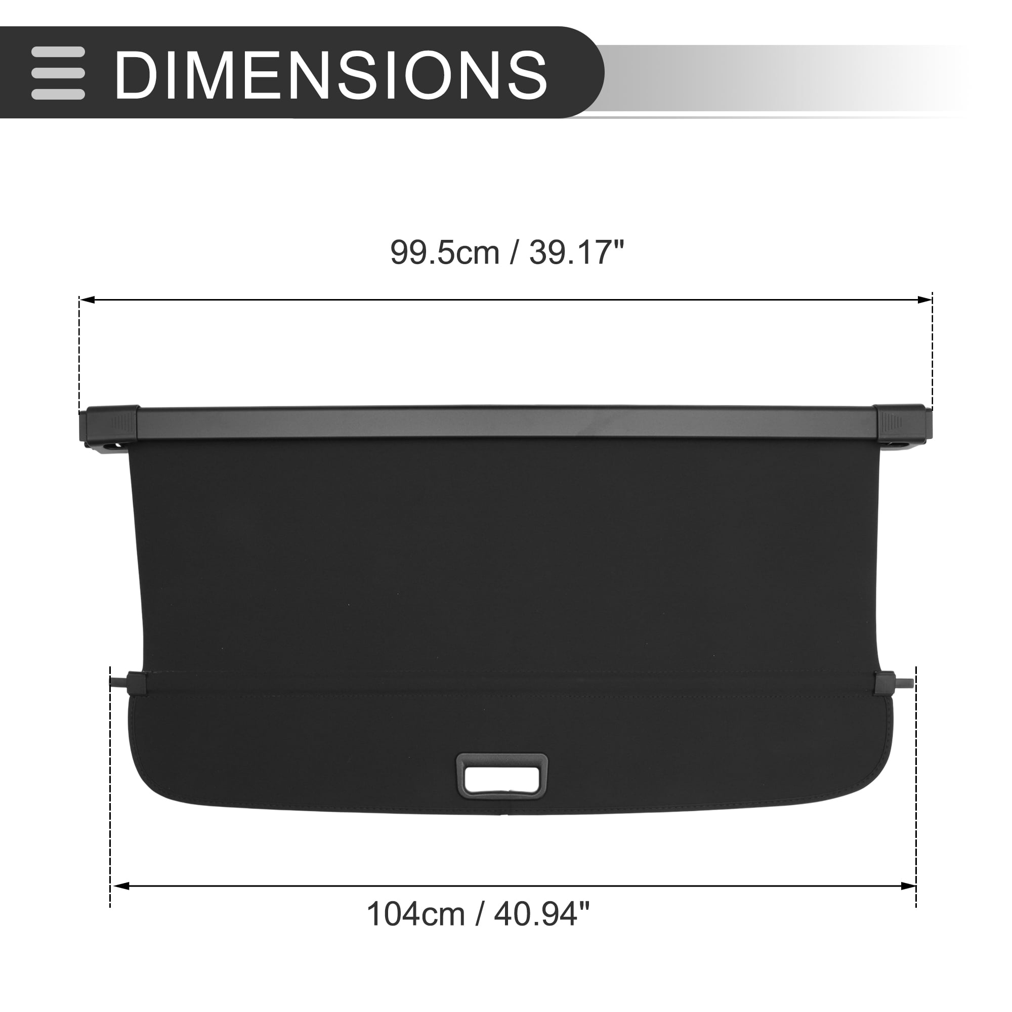 Unique Bargains Retractable Cargo Cover for Audi Shelf Shield Shade with Accessories Black