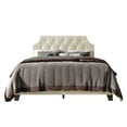 thumbnail image 3 of Home Design Mexico Twin Tufted Upholstered Platform Bed with Scooped Headboard and Padded Surface, Champagne, Easy Assembly, 3 of 5