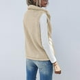 thumbnail image 5 of Chaqueta de polar Sherpa esponjosa para mujer, chaleco liviano, acogedor, sin mangas, cárdigan, con cremallera, chaleco, ropa de abrigo con bolsillo (XL), 5 of 5