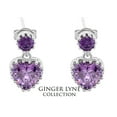 thumbnail image 5 of Colette Dangle Earrings Womens Purple Heart Cubic Zirconia Ginger Lyne Collection, 5 of 5