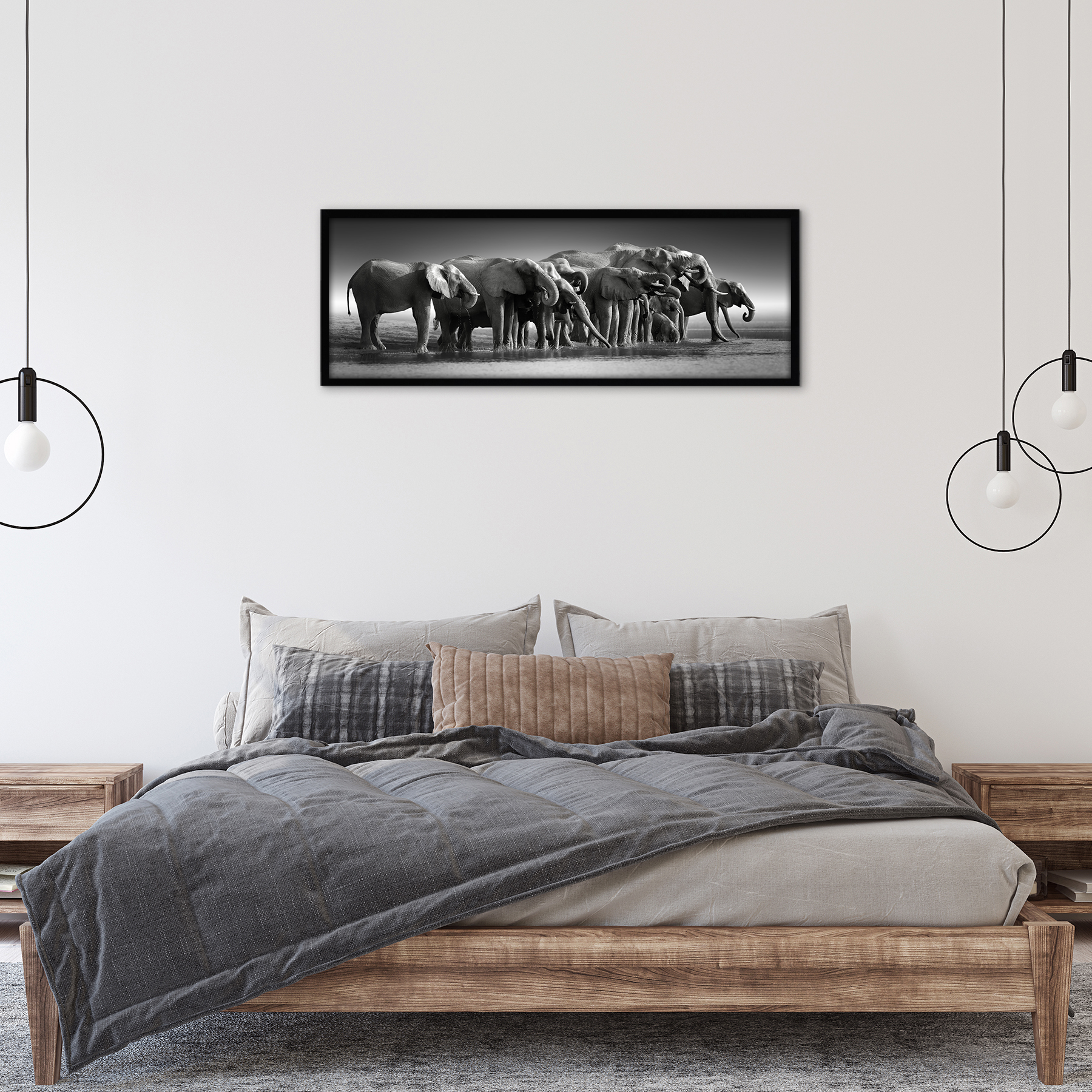 Americanflat 12x36 Picture Frame in Black - Composite Wood with Polished Plexiglass - Horizontal and Vertical Formats for Wall