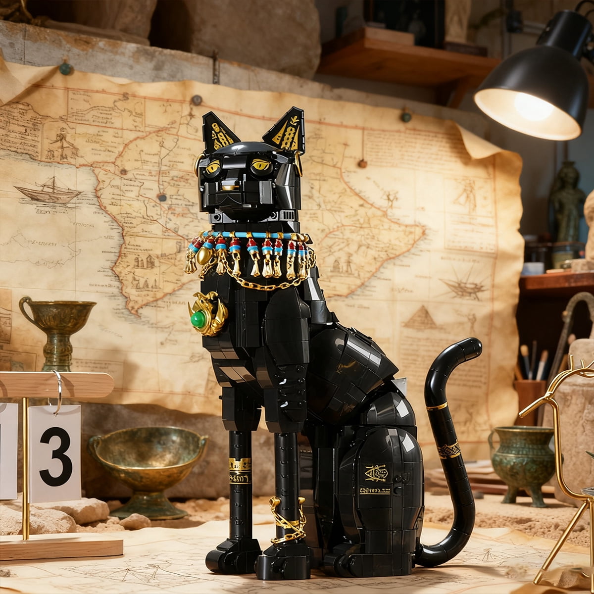 Cubimana Egyptian Pharaoh Cat Building Blocks Toy Home Decor for Kids and Adults (1274PCS)