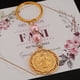 thumbnail image 2 of Llavero perla Rosa San Benito Greca Chapa De Oro recuerdo con tarjeta personalizada para bautizo, primera comunión, confirmación, boda, xv años,etc.Paquete de 5 Piezas, 2 of 5