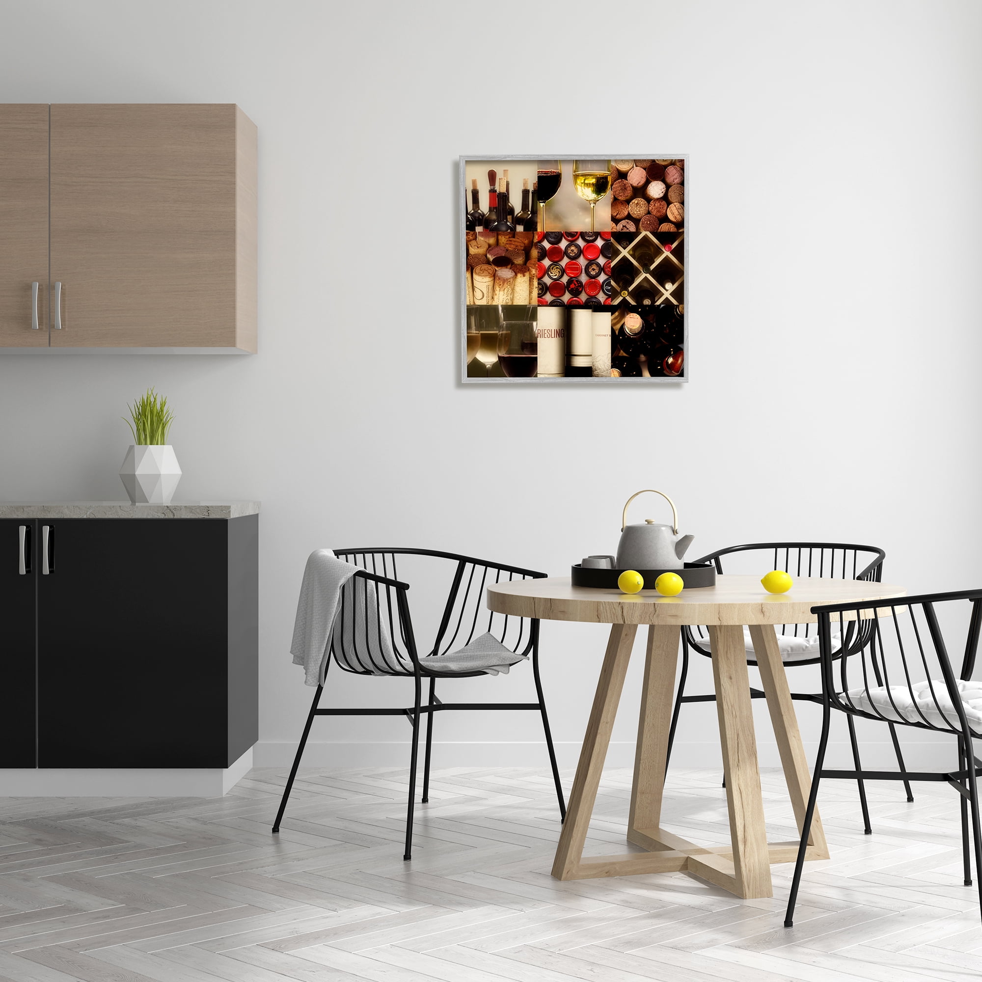 Stupell Indtries Wine Lovers Collage Vintage Bottles Traditional Vino Corks,24 x 24,Design by Gail Peck