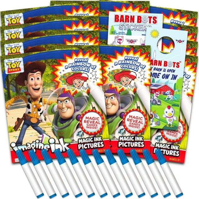 Juego de libros para colorear Disney Toy Story Imagine Ink, paquete de 12 unidades para niños