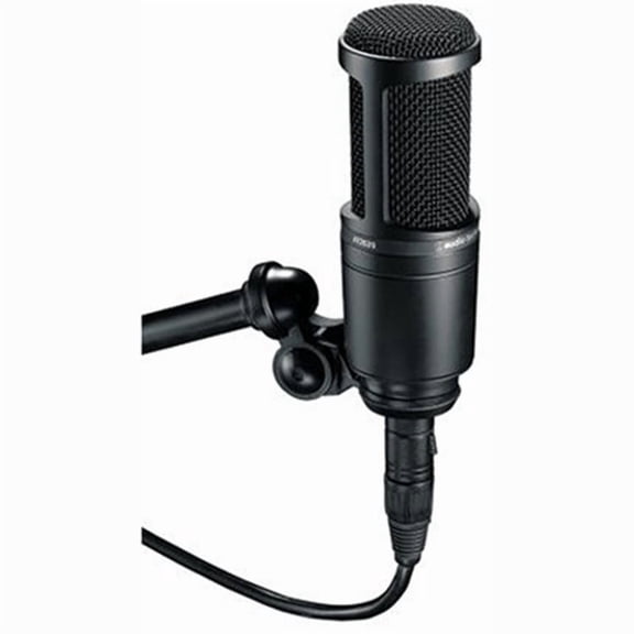 Audio-Technica AT2020 Side Address Cardioid Condenser Studio XLR Microphone, Black