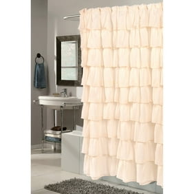 Dainty Home Flamenco Ruffled Fabric Shower Curtain Walmart Com