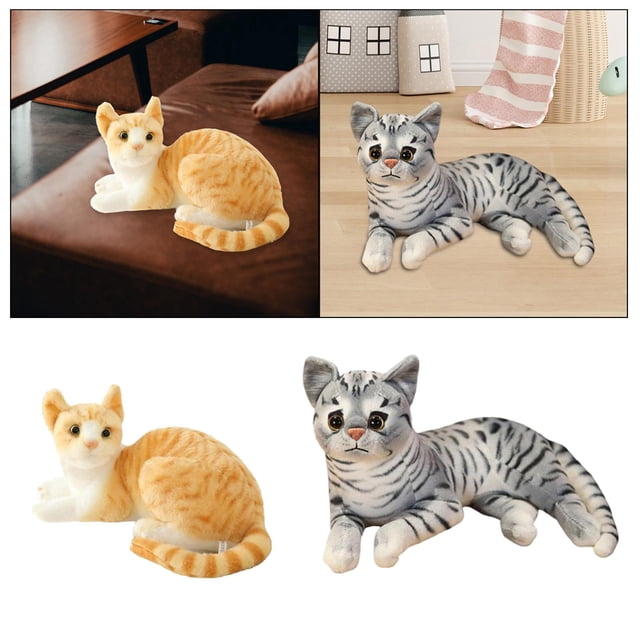 Simulación Gatos siameses Animal Acolchado de felpa Relleno para regalo de cumpleaños StyleC + Almohada realista Gato Juguetes de peluche Simulación animal suave Encantador para fiesta EstiloD Salvador Juguetes de peluche