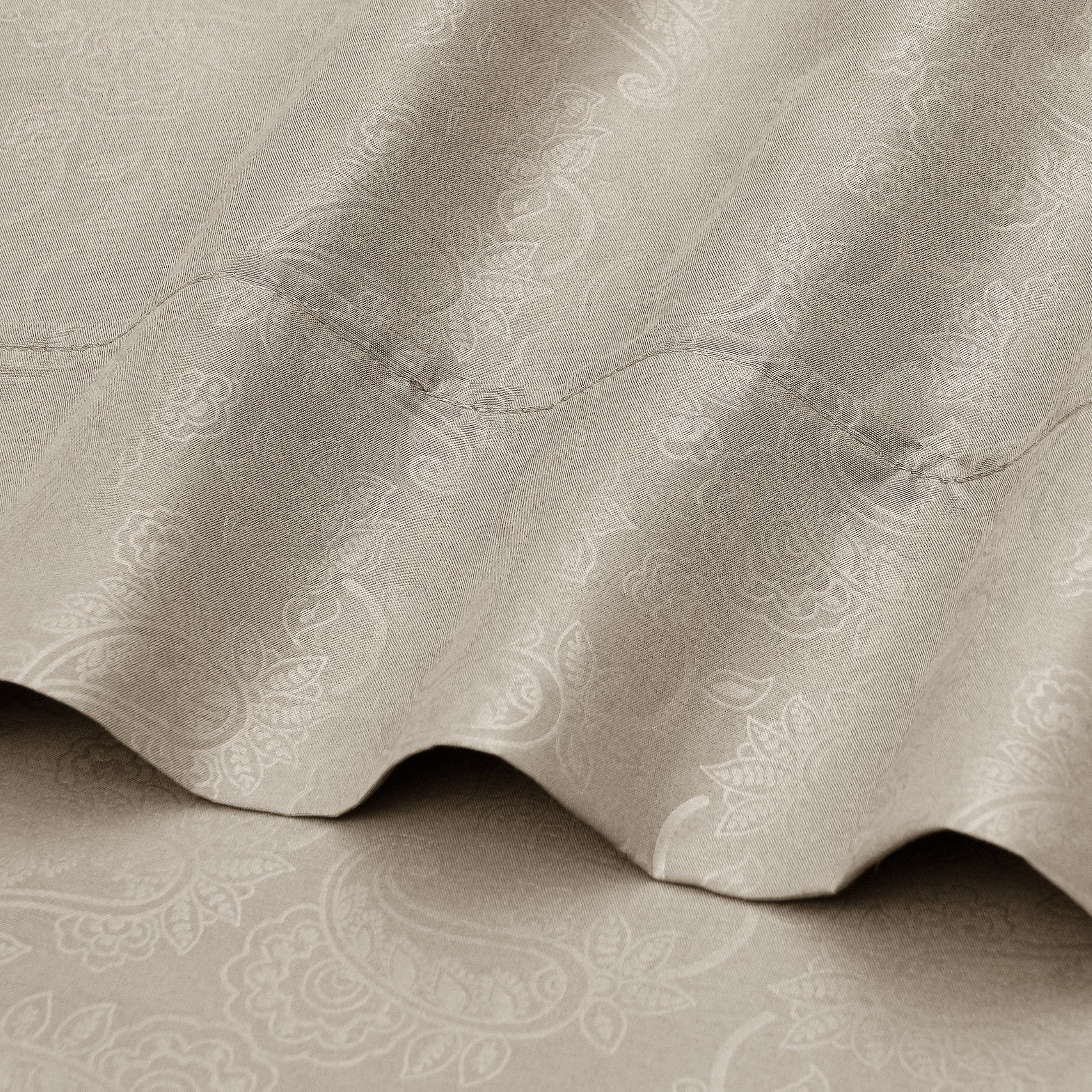 Mainstays Super Soft Brushed Microfiber Bed Sheet Set, Washed Tan Paisley, Full, 4 Piece