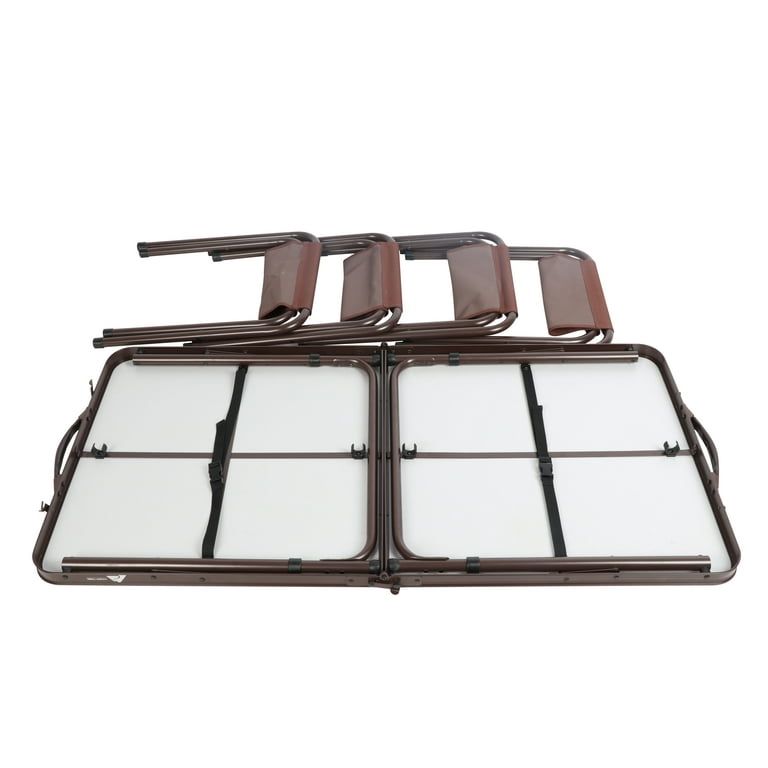 Ozark Trail Durable Steel and Aluminum Table and Stools Open Dims 19.29 x 24.6