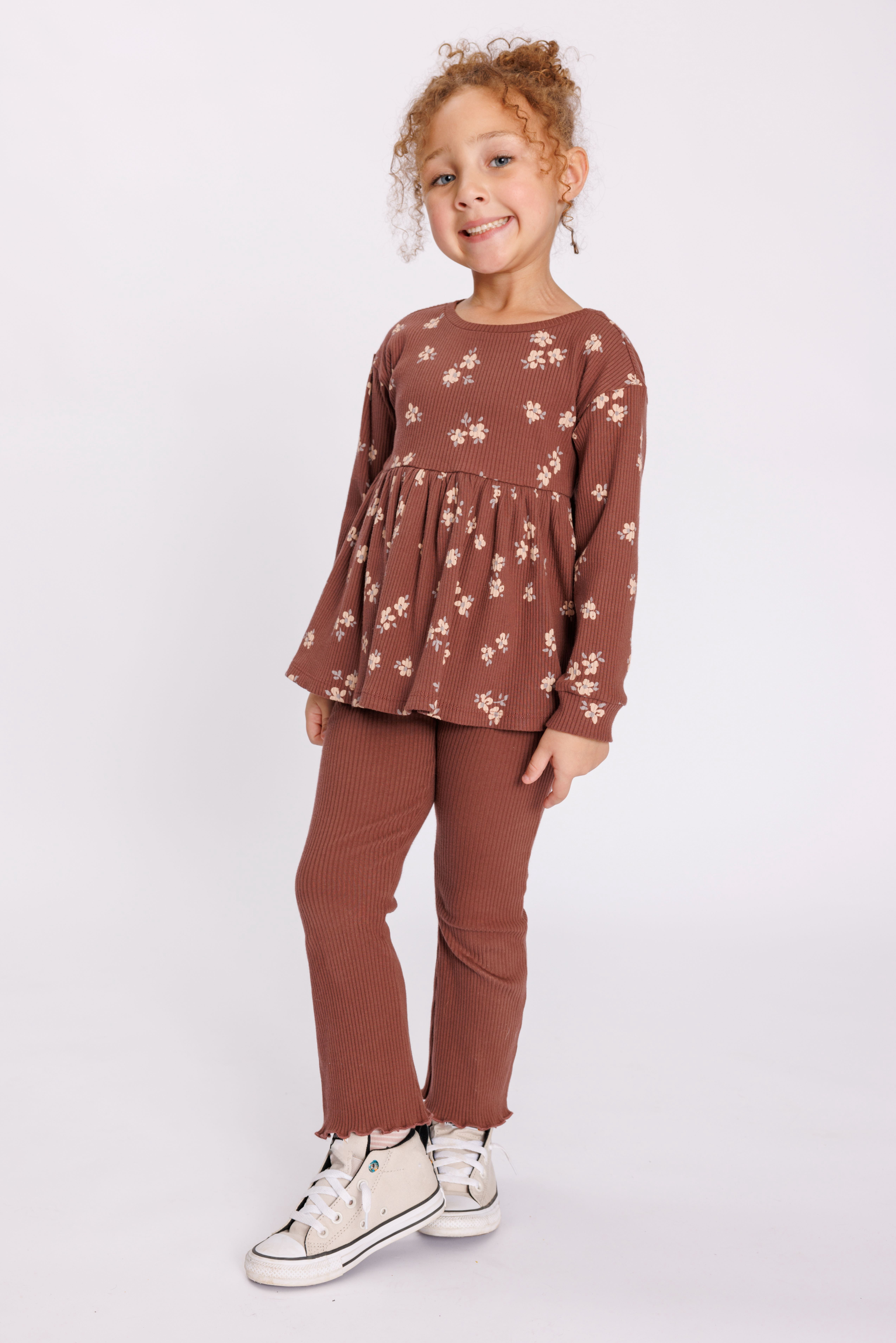 easy-peasy Toddler Girl Long Sleeve Babydoll Top, Sizes 12 Months-5T
