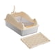 thumbnail image 2 of Caja de arena abierta Bandeja de arena para mascotas con parte superior abierta Entrada baja Gran capacidad Portátil para gatos Caqui con estera, 2 of 9