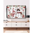 thumbnail image 3 of Outdoor TV Cover 52 to 55 Inch Weatherproof, White Christmas Snowmen Waterproof TV Screen Protector for Outside Decor with Zipper and Pocket 52"L x 30"H , Red Xmas Poinsettia Balls Deer, 3 of 7