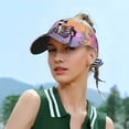 thumbnail image 4 of KLL Sport Sun Visor Hats Ball Caps Empty Top Baseball Sun Cap for Men Women-Sky Sunflower Skull, 4 of 6