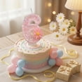 thumbnail image 5 of 1-Piece Pink Daisy Number Birthday Candle with Sparkling Glitter, Cake Topper for Spring & Sweet Celebrations Number 6, 5 of 6