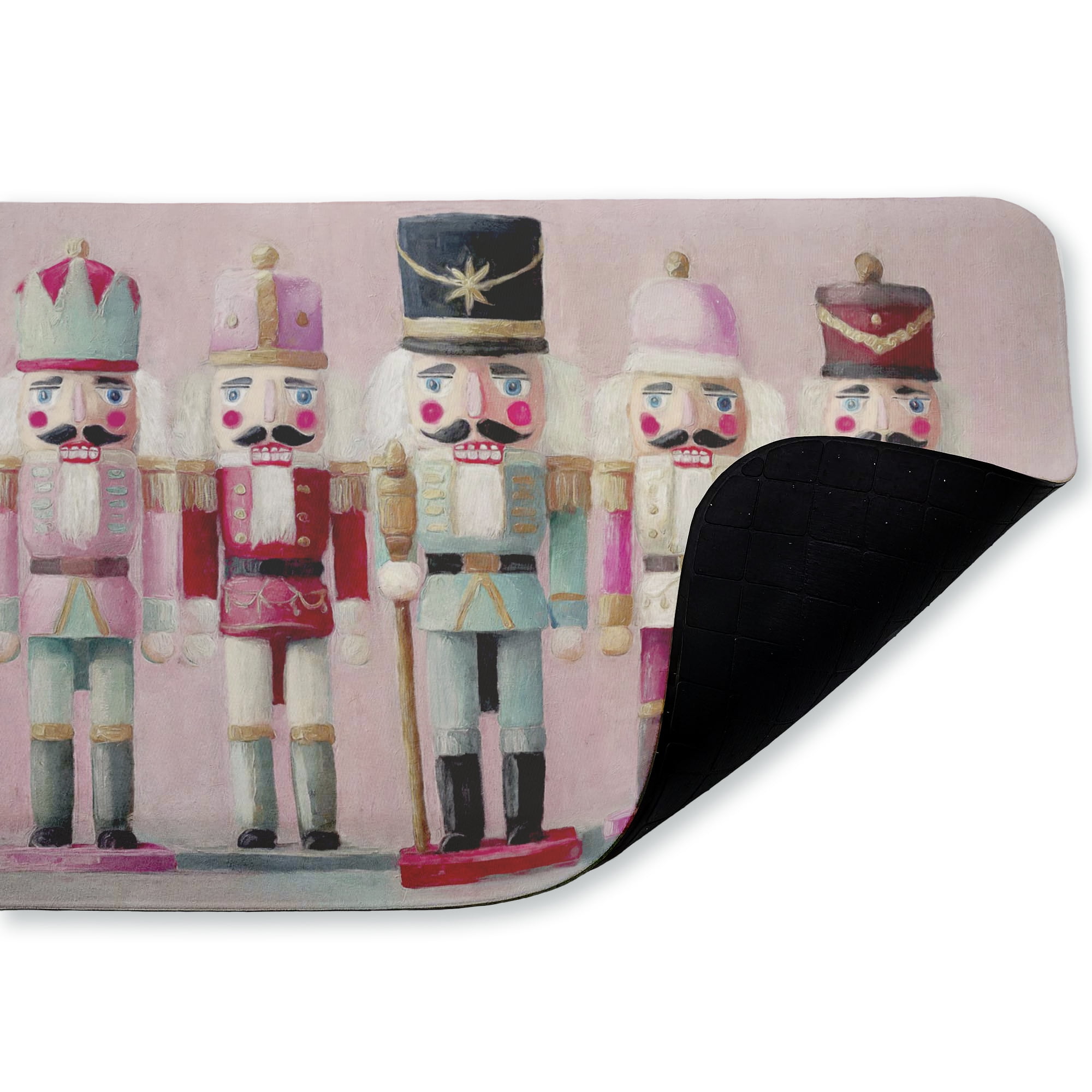 Stupell Industries Classic Nutcrackers on Pink Printed Anti-Fatigue Floor Mat, design by Nina Blue