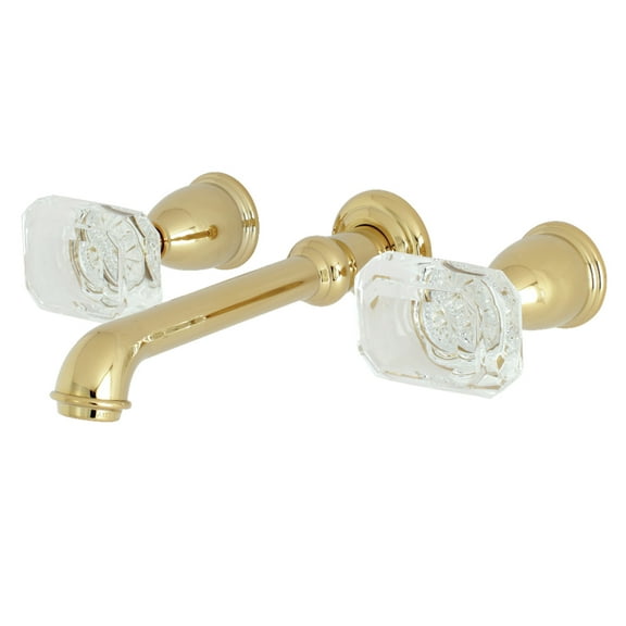 Kingston Brass KS7122WQL 8-Inch Center Wall Mount Bathroom Faucet, Polished Brass