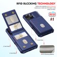 thumbnail image 5 of Compatible with MagSafe Magnetic 2 in 1 Detachable For iPhone 13 Wallet Case with Card Holder,for Women Men,PU Leather RFID Blocking Flip Kickstand Credit Slots Phone Case, Darkblue, 5 of 8