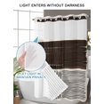 thumbnail image 6 of No Hook Shower Curtain with Snap-in Liner, Black Striped Waterproof Fabric Bathroom Curtains, Farmhouse Stripes Modern Abstract Art Bath Curtains & Mesh Top Window 60"x72", 6 of 9