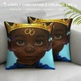 thumbnail image 3 of Afro Kid Throw Pillow Covers,Toddlers Cute Afro Boy Pillow Covers ， Print Cushion Covers,Inspirational Gifts for Kids Decorative Square Pillow Cases, 3 of 5