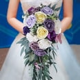thumbnail image 3 of Elegantes ramos de novia, ramo de flores de rosas hecho a mano. Violeta, 3 of 9
