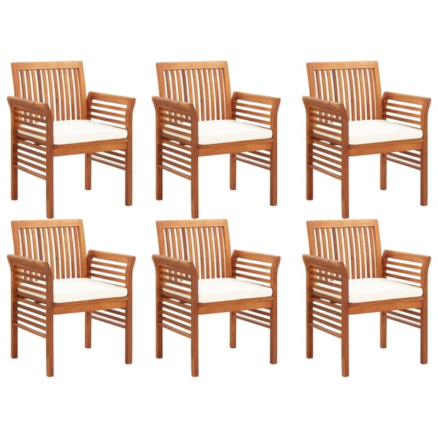 vidaXL 7 Piece Outdoor Dining Set with Cushions Solid Acacia Wood