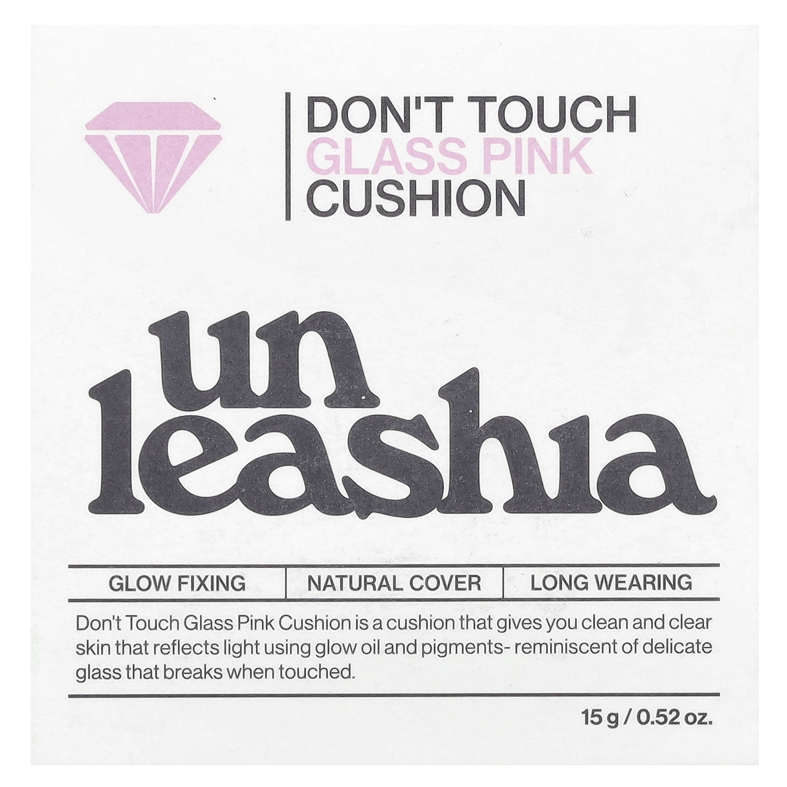 Unleashia Don't Touch Glass Pink Cushion, SPF 50+/PA++++, 25N Molten, 0.52 oz (15 g)