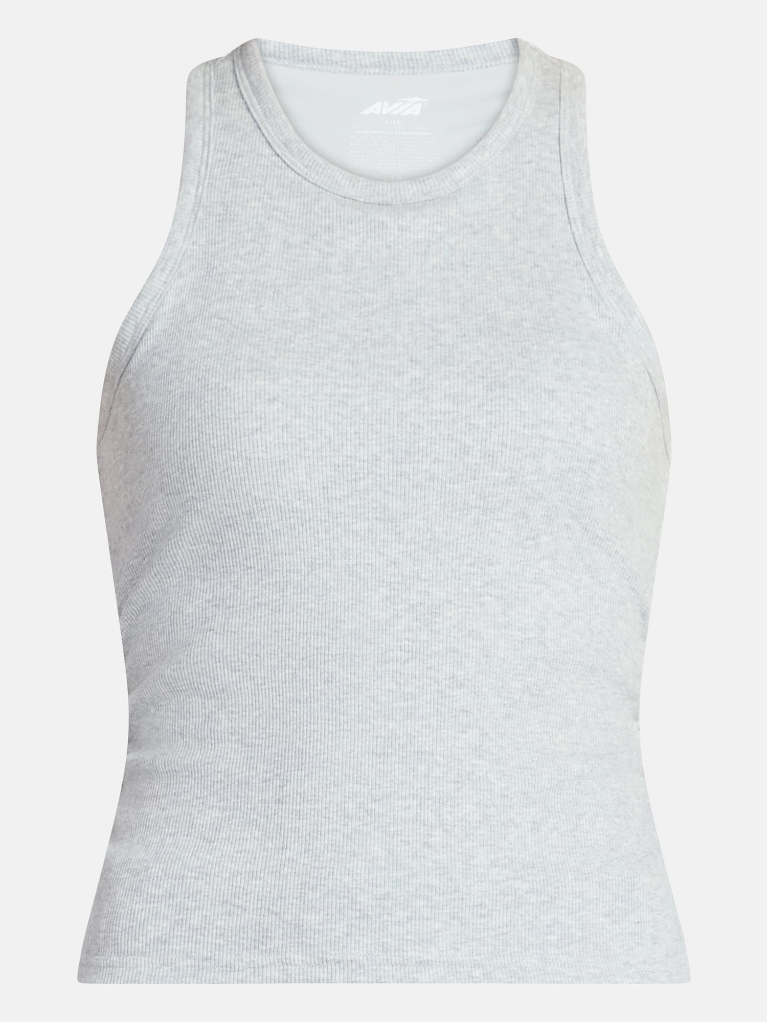 Avia Women's and Women's Plus Cotton Ruched Rib Tank Top, Sizes XS-4X