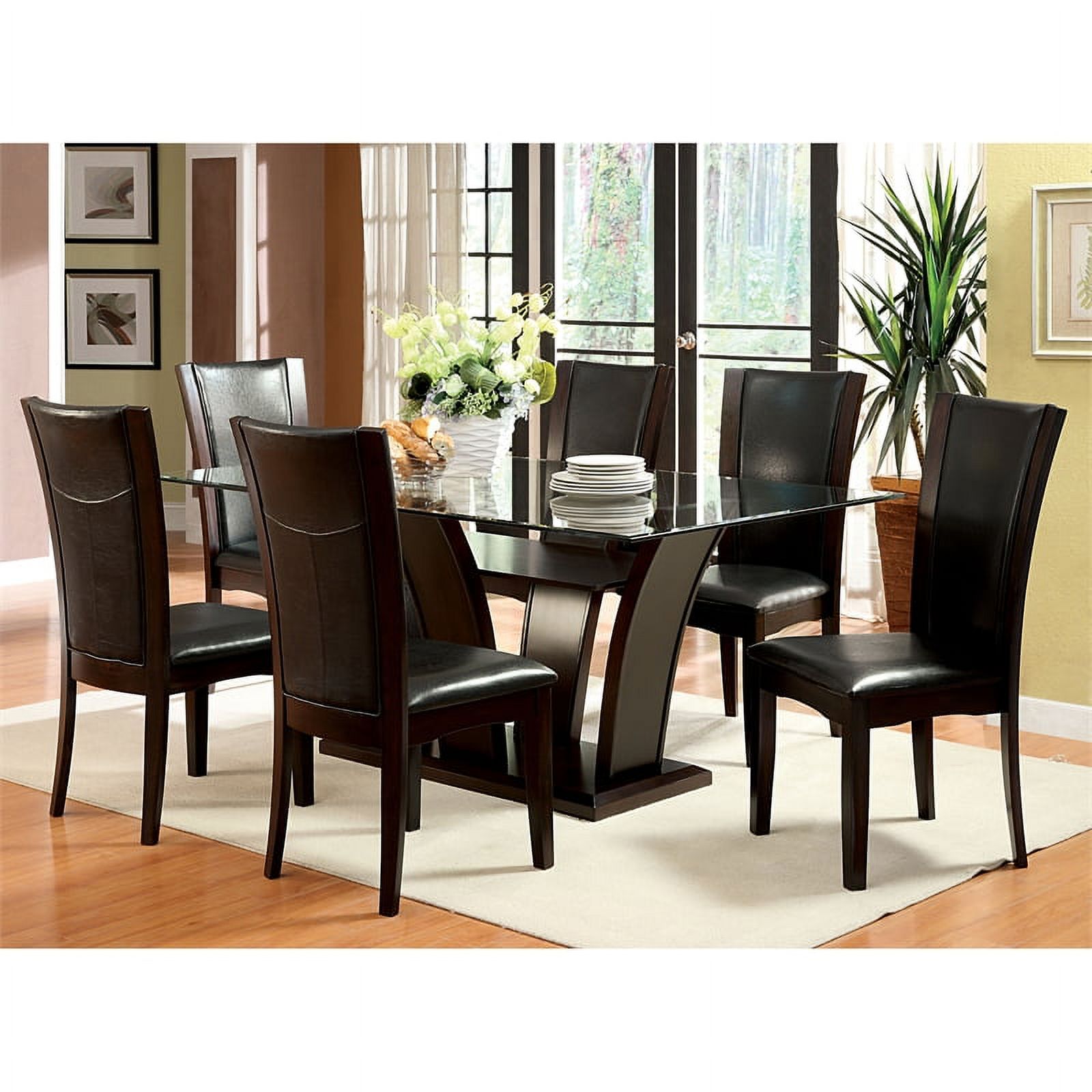 Bowery Hill Contemporary Wood Dining Table in Brown Cherry