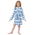 thumbnail image 6 of FORMRS Niños Bathrobe Unisex Hooded Robe Soft Plush Pajamas Sleepwear, Size 2-3T, Blue Plain, 6 of 7