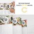 thumbnail image 5 of Orange Green Eucalyptus Leaves No Hook Shower Curtain Waterproof, Bathroom Curtains with Snap in Liners and See Through Top Window, Fall Botanical Rustic Hotel Style Bathtub Curtains Shower 72"Wx84"L, 5 of 8
