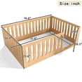 thumbnail image 6 of Bellemave Full Size Montessori Floor Bed, Solid Wood Floor Bed Frame with Fence Railings & Door, Full Playhouse Bed Frame Easy to Assembly,Natural, 6 of 8
