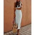 thumbnail image 2 of Silver Basic New Spicy Girl Stripe Sleeveless vest Dress Women's Summer Dress Slim Fit Hip Closing Dress M,Green-1, 2 of 3